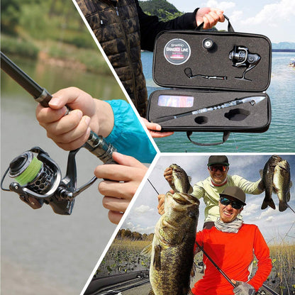 Fishing Rod Reel Combo with Telescopic Fishing Pole Spinning Reel Carrier Bag for Travel Saltwater Freshwater Fishing