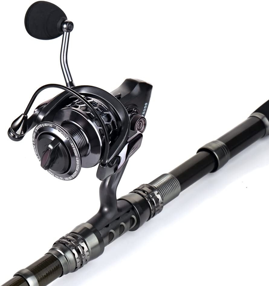 Fishing Rod Reel Combo with Telescopic Fishing Pole Spinning Reel Carrier Bag for Travel Saltwater Freshwater Fishing